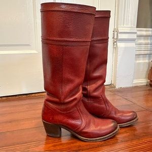 Frye Jane Stitch Boots in Redwood - Size 8.5